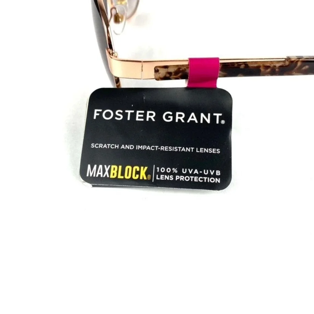 Foster Grant Aviator Sunglasses Rose Gold Tone Gradient‎ Lenses MAXBLOCK Men